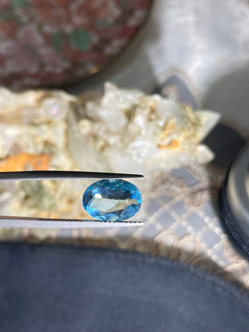 Blue Topaz 3.35 Carat – Oval Cut Loose Gemstone | 3H Gems