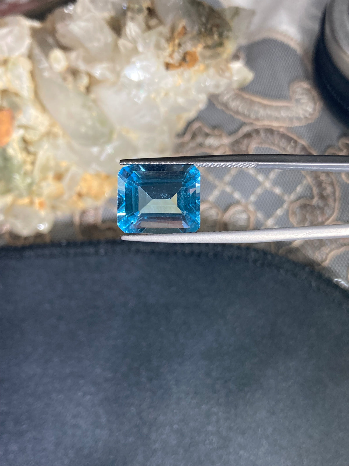 Blue Topaz 6.60 Carat – Emerald Cut Loose Gemstone | 3H Gems