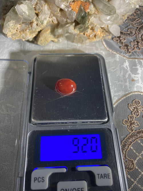 Carnelian Aqeeq 9.20 Ct – Reddish Orange Oval Cabochon Loose Gemstone